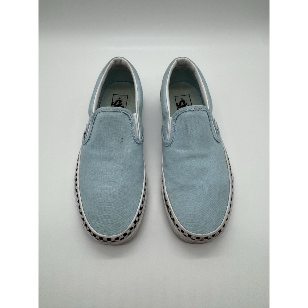 VANS Classic Slip On Check Foxing Cool Blue Women's8  Men's 6.5 Checkered